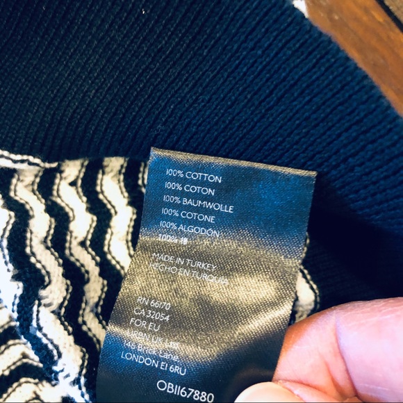 Anthropologie Alessia Navy Blue / White Knit Top - Picture 7 of 9